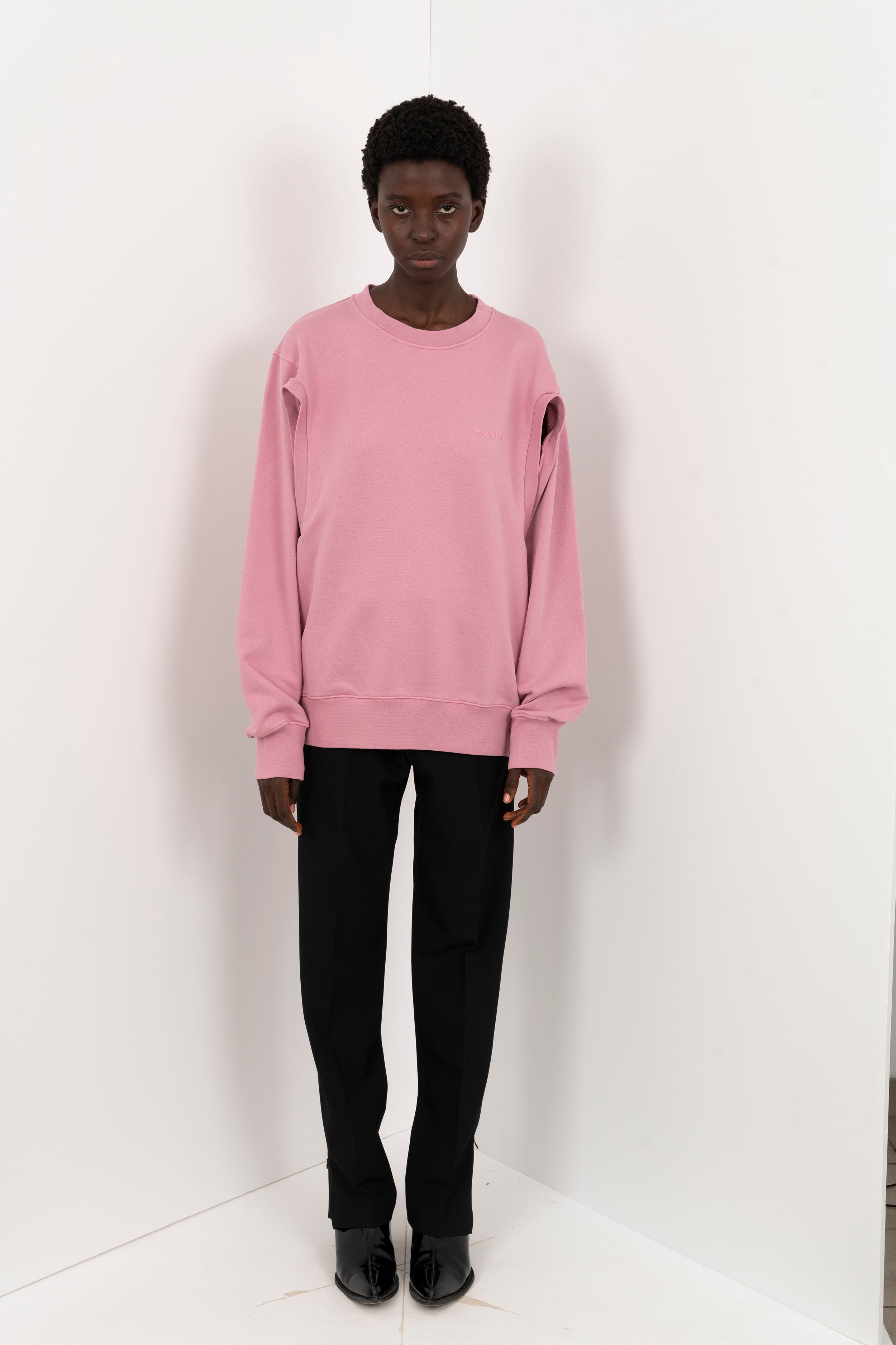 Crewneck Sweater Botter With Arm Slits Pink